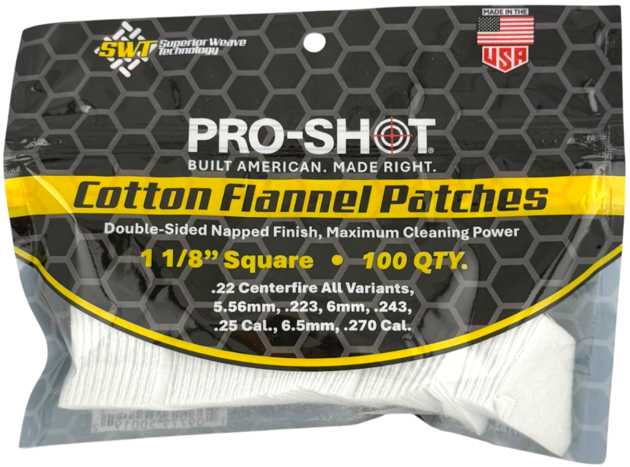Pro-Shot® 100% Cotton Flannel Cleaning Patches