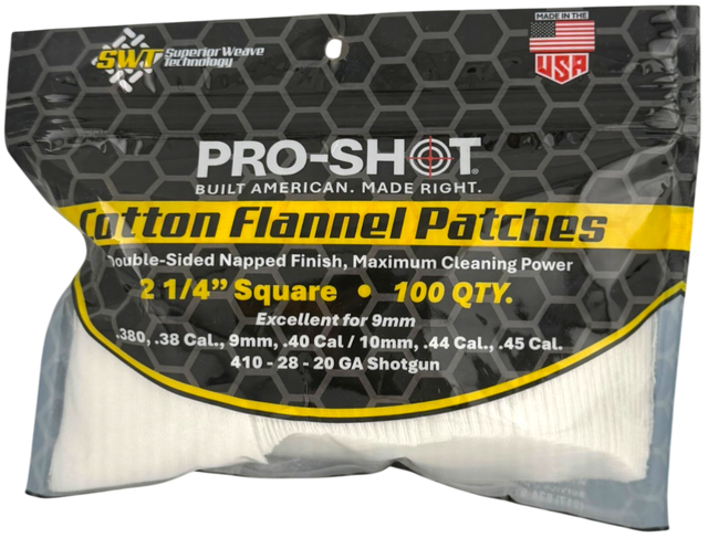 Pro-Shot® 100% Cotton Flannel Cleaning Patches