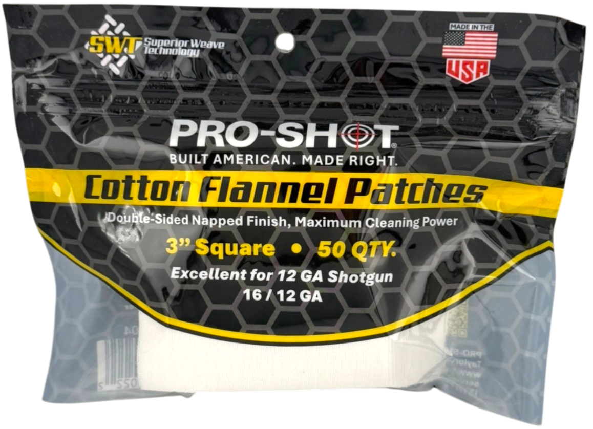 Pro-Shot® 100% Cotton Flannel Cleaning Patches